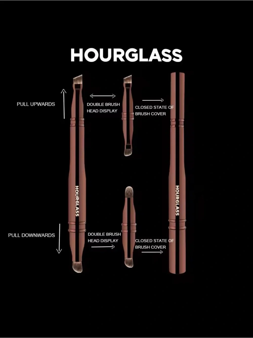 Hourglass Dual-Ended Eye Brush in Bronze Metallic
